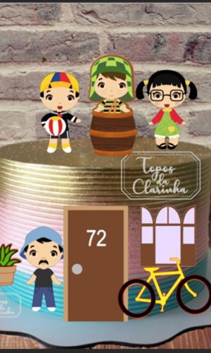 Arquivo de Corte topo de bolo a turma do chaves camada