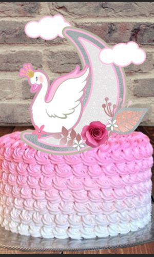 Arquivo de Corte topo de bolo cisne cute camada