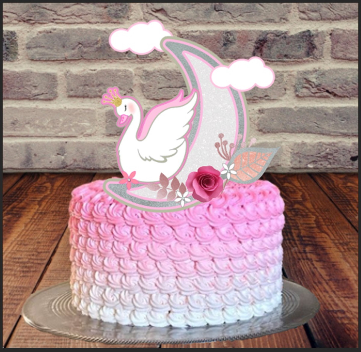 Arquivo de Corte topo de bolo cisne cute camada