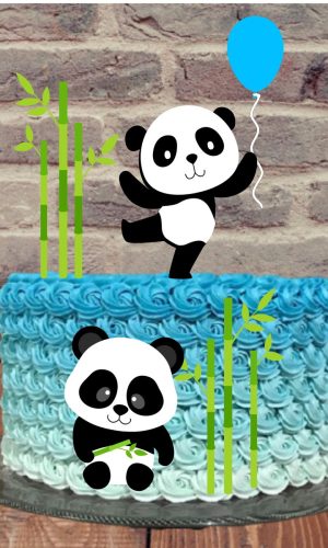 Arquivo de Corte topo de bolo panda camadas.