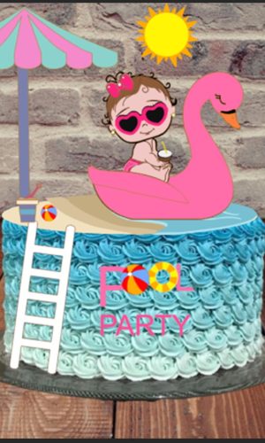 Arquivo de Corte Topo de bolo baby pool party camada