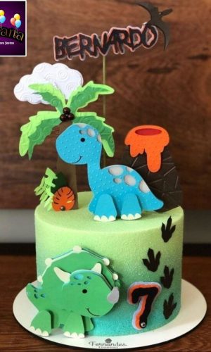 Arquivo Digital Topo de Bolo Dinossauro+4 Arquivos