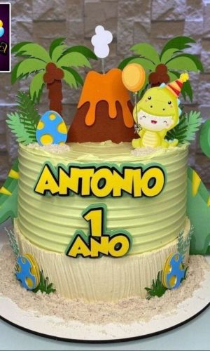 Arquivo Digital Topo de Bolo Dinossauro e Menino+4 Arquivos