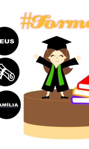 Arq. de Corte Topo de Bolo Formatura Camada+topper cupcake