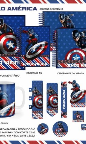 Arquivo Combo Volta as Aulas Capitão América PDF PNG