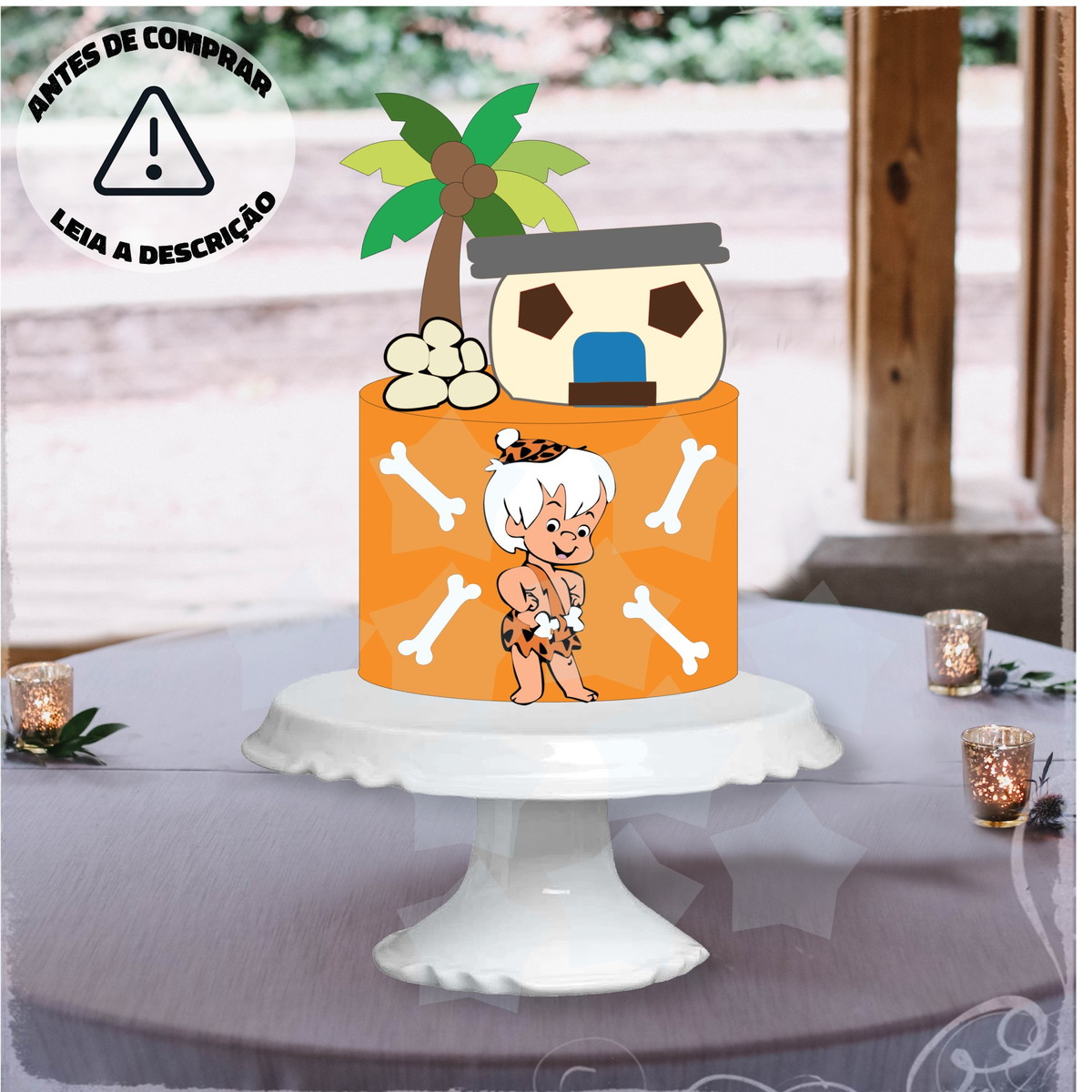 Arquivo Corte Camadas Topo Bolo Flintstones BamBam