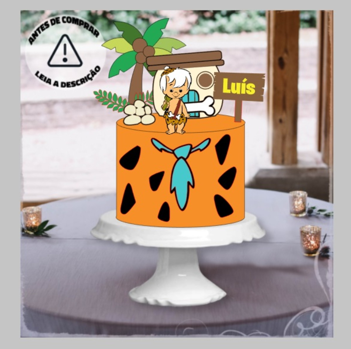 Arquivo Corte Camadas Topo Bolo Flintstones BamBam