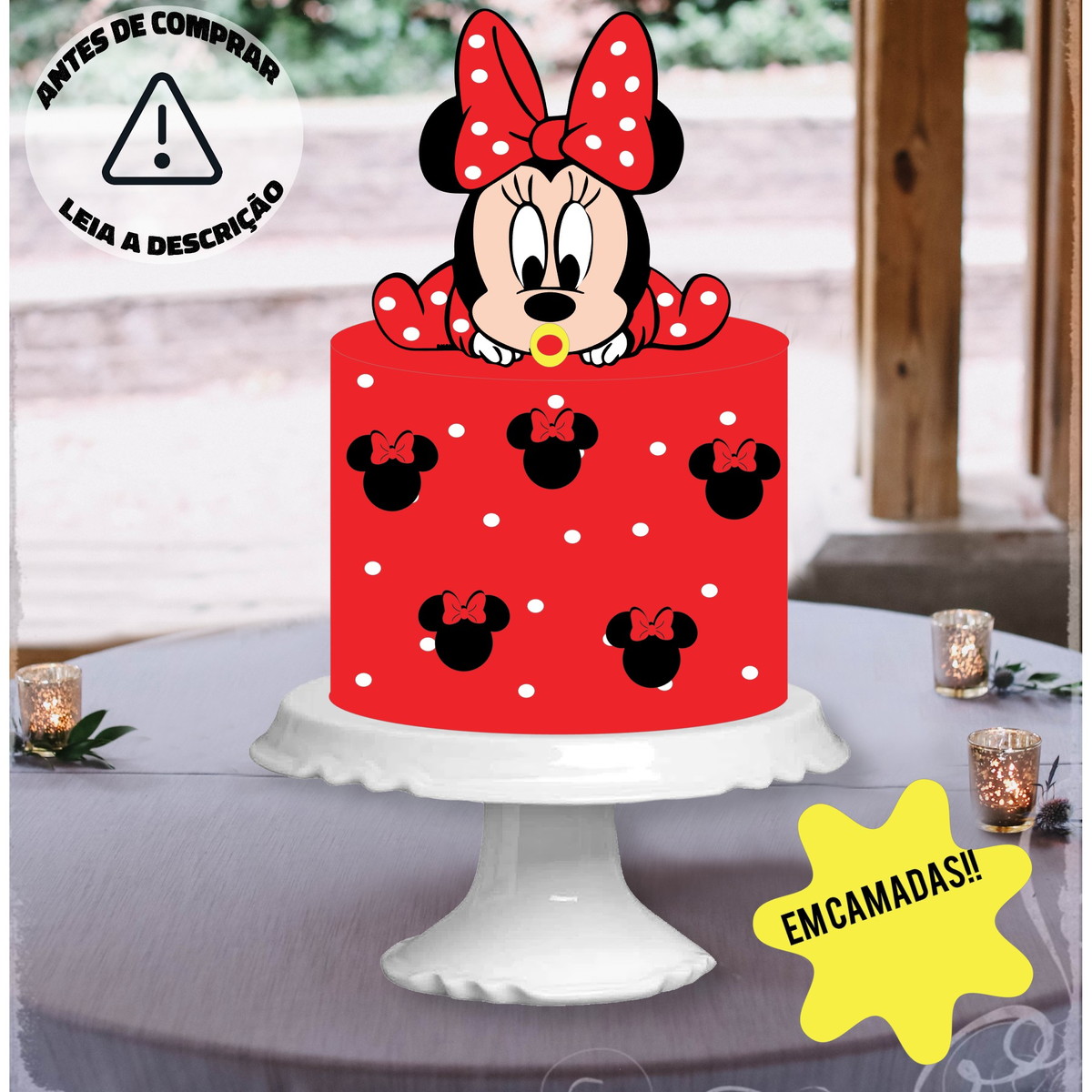 Arquivo Corte Camadas Topo Bolo Minnie baby