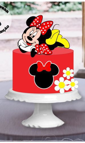 Arquivo Corte Camadas Topo Bolo Minnie Vermelha