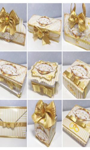 Arquivo Corte Kit Caixa Casamento Dourado+brinde