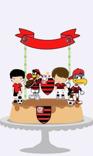 Arquivo Corte Silhouette - Topo de bolo Flamengo #47