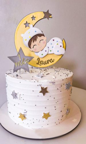 Arquivo Corte Silhouette Topo de Bolo Menino na Lua