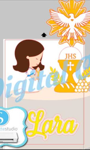 Arquivo/corte Topo Batizado Espírito Santo Menina + Brinde