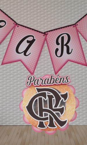 Arquivo Corte Topo Bolo Futebol Rosa Flamengo Feminino