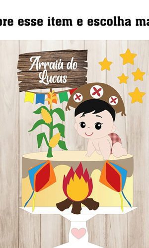 Arquivo Corte: Topo de Bolo Arraiá Bebês Menino 003