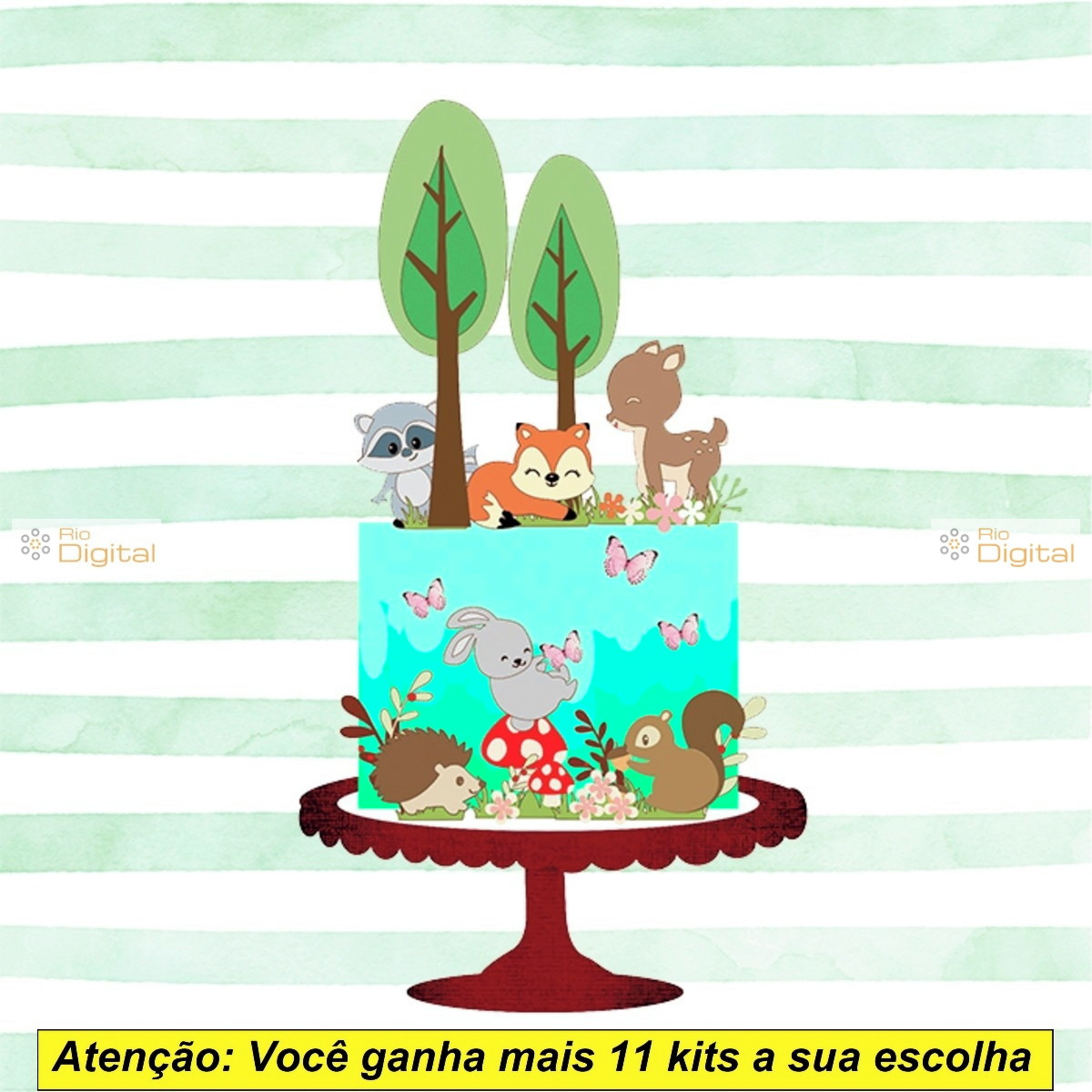 Arquivo Corte Topo de Bolo Bosque Studio #5593