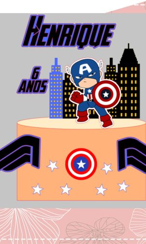 Arquivo Corte Topo de Bolo Capitão América 02 - Studio/PDF