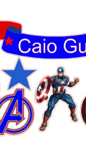 Arquivo Topo Bolo Capitão América + 4 Arquivos a Sua Escolha