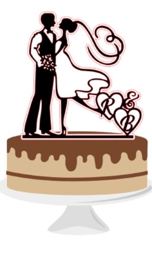 Arquivo Topo de Bolo Casamento + 4 Arquivos a Sua Escolha