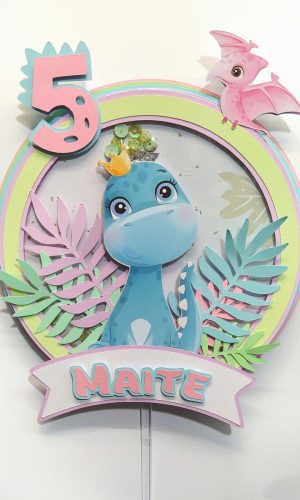 Arquivo Corte Topo de Bolo Dinosauro Cute
