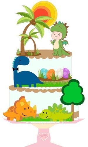 Arquivo corte Topo de Bolo Dinossauro CAMADAS STUDIO, #2030