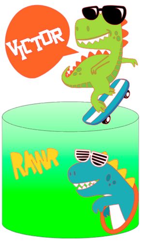 Arquivo Corte: Topo de Bolo Dinossauro Rex 017