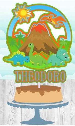 Arquivo corte Topo de Bolo Dinossauro STUDIO, #2035