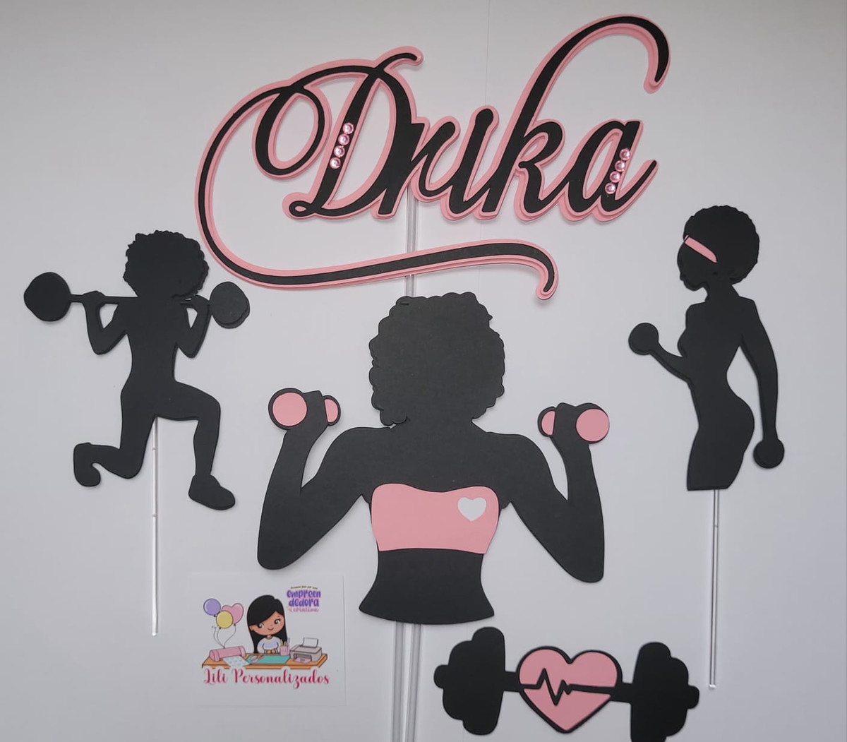 Arquivo Corte Topo de Bolo Fitness Feminino Cacheada +2brind - Imagem 2