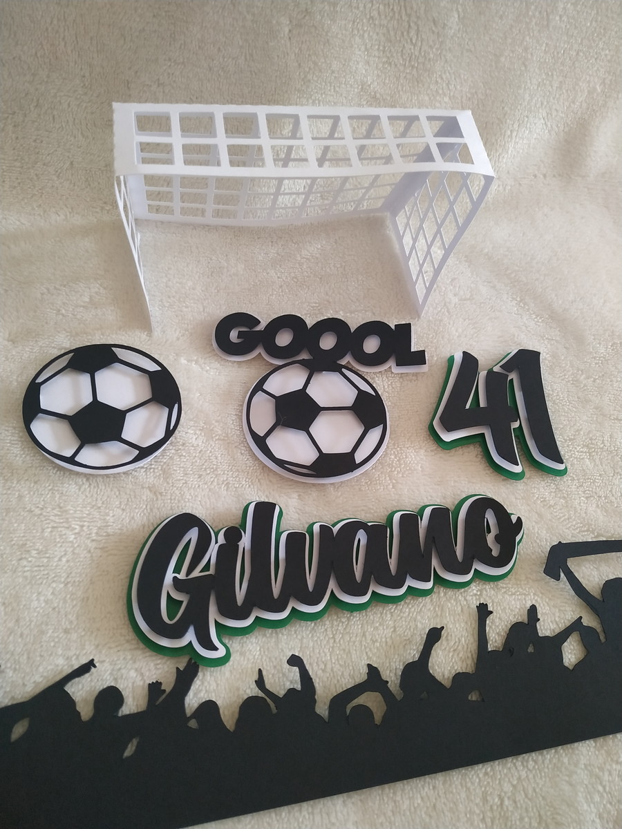Arquivo Corte Topo de Bolo Futebol Trave Camadas - Imagem 2