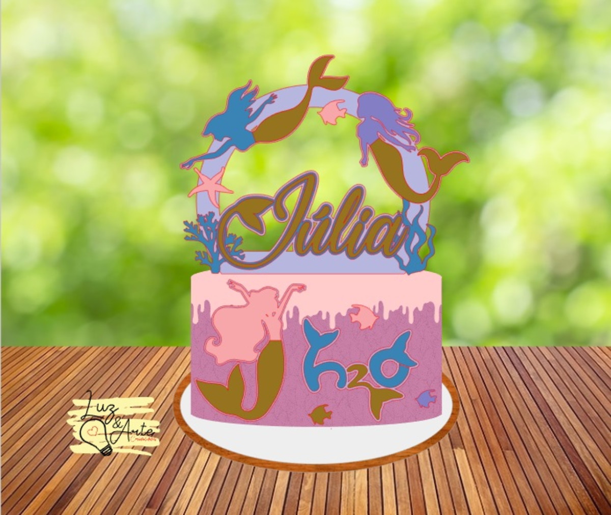 Arquivo Corte Topo de Bolo H2O Mermaid Adventure -Studio/PDF - Imagem 2