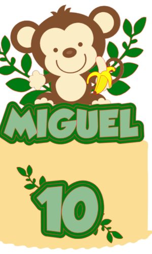Arquivo Corte: Topo de Bolo Macaco 001