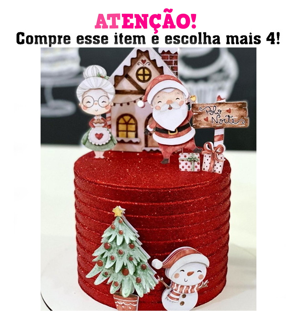 Arquivo Corte Topo de bolo Natal Aquarelado 014