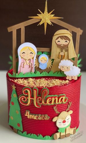 Arquivo Corte : Topo de Bolo Natal Presépio Cute 170