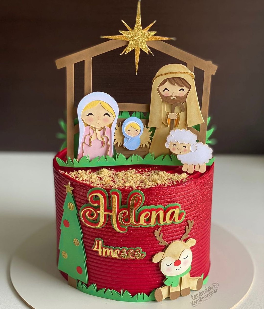 Arquivo Corte : Topo de Bolo Natal Presépio Cute 170