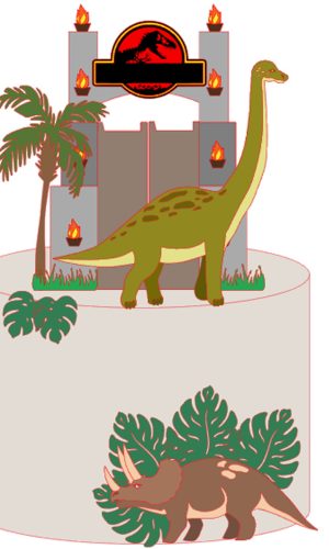 Arquivo Corte: Topo de Bolo Parque Dinossauro 010
