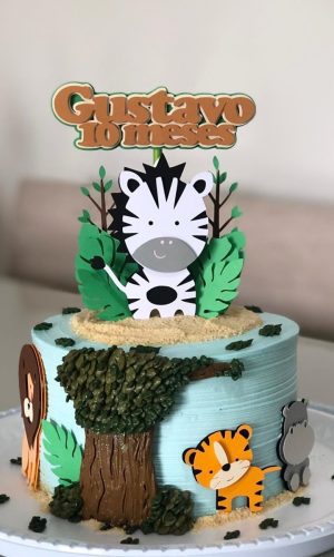 Arquivo Corte - Topo de bolo Safari zebra-STUDIO