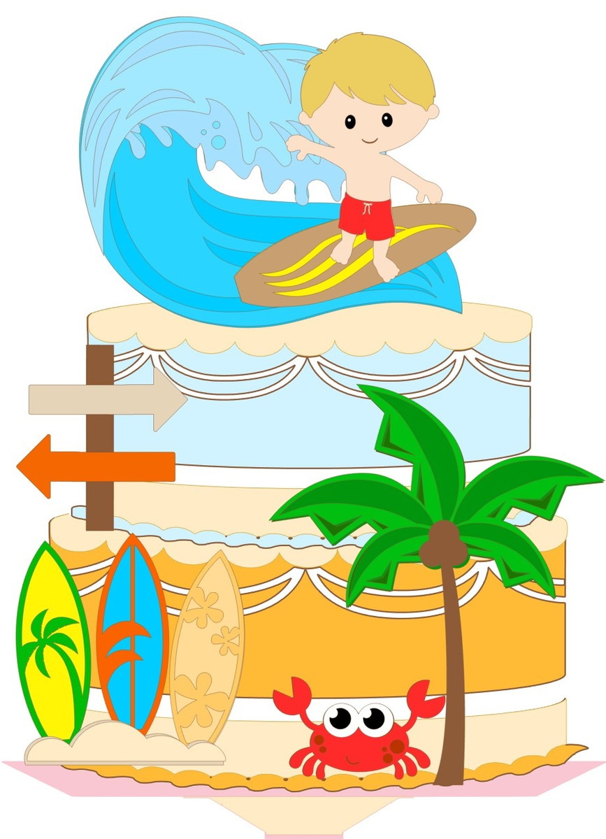 Arquivo Corte Topo de Bolo Surf Menino - Imagem 2