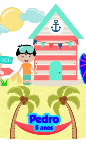 Arquivo Corte: Topo de Bolo Verão Menino na Praia 013