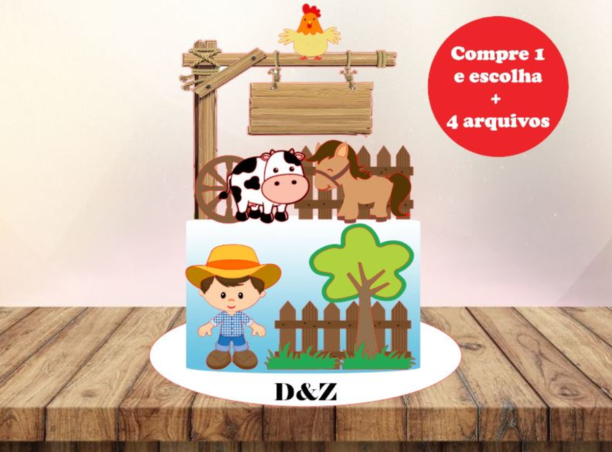 Arquivo Corte - Topo Fazendinha Camadas #-COD.216