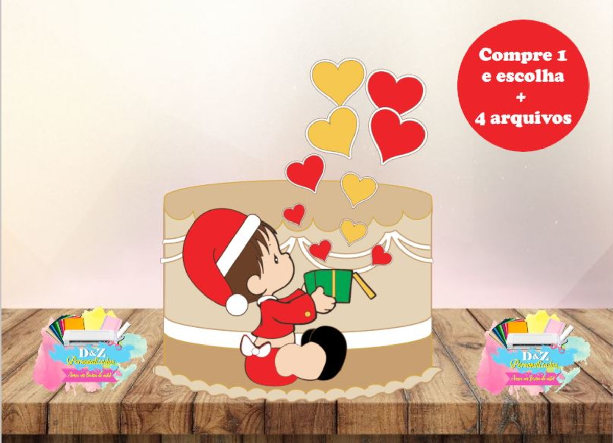 Arquivo Corte - Topo Natal Menino em Camadas 2 -cod.489