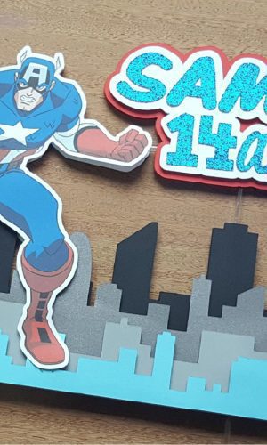 Kit com 5 arquivos de corte:01-CAPITÃO AMÉRICA TOPO