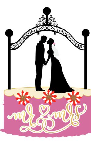 Kit com 5 arquivos de corte: 01-CASAMENTO (100% em camadas)