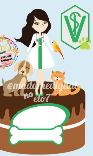 Kit com 5 arquivos de corte:01-VETERINARIA TOPO EM CAMADAS