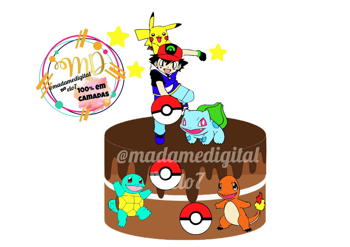 Kit com 5 arquivos de corte01-POKEMON TOPO (100% em camadas)