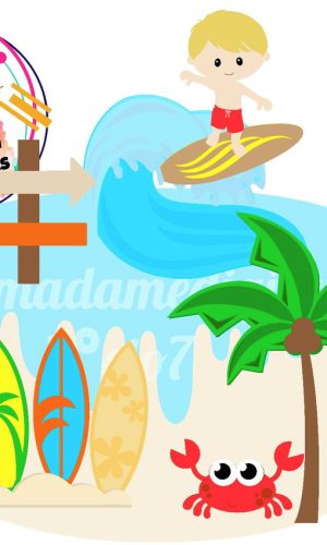Kit com 5 arquivos de corte: 01-PRAIA TOPO (CAMADAS)