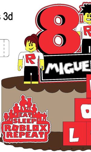 Kit com 5 arquivos de corte 01-ROBLOX TOPO DE BOLO CAMADAS