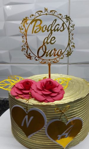 Kit com 5 arquivos de corte 02-TOPO BODAS DE OURO CAMADAS