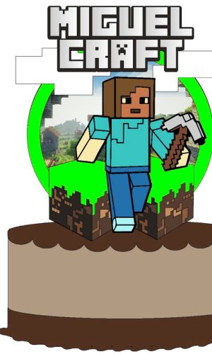 Kit com 5 arquivos de corte 03-MINECRAFT TOPO CAMADAS