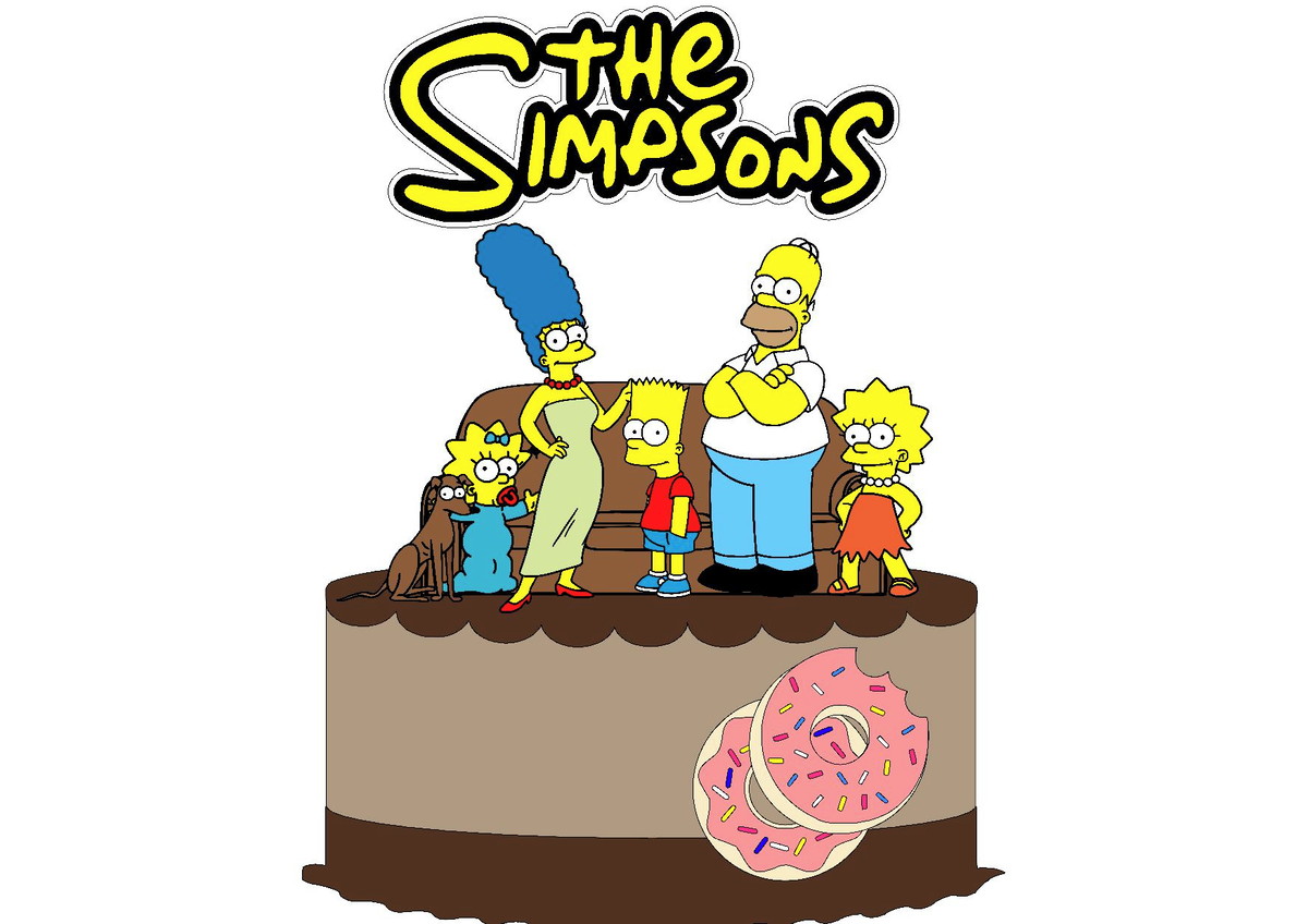 Kit com 5 arquivos de corte 05-SIMPSONS TOPO DE BOLO CAMADAS