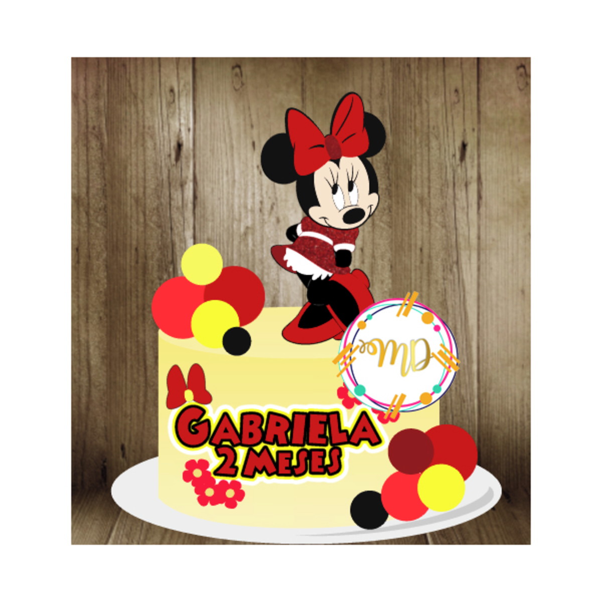 Kit c/ 5 arquivos de corte 06-MINNIE TOPO DE BOLO EM CAMADAS